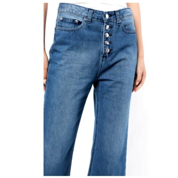 MICHAEL Michael Kors Women's SELMA Stone Wash Crop Flare Jeans Size 10 NWT - Picture 3 of 15